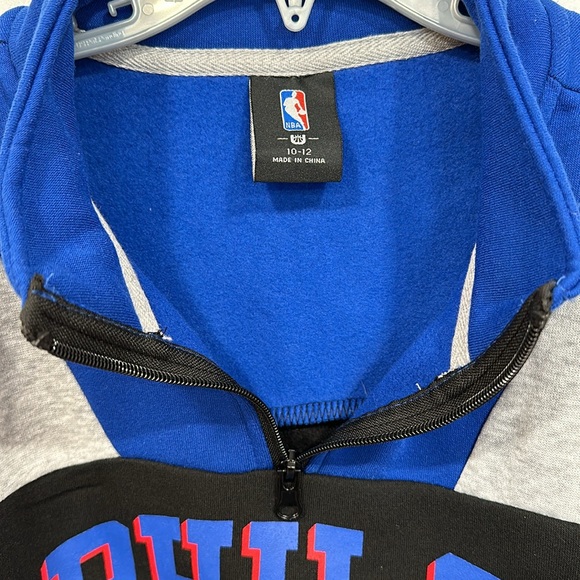 BNWT NBA Philadelphia 76ers Sixers Youth 1/4 Zipper Pullover Sweatshirt Sz 10/12 - Picture 4 of 10